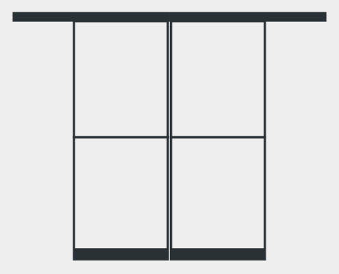 Dubbele Stalen Schuifdeur 2 panelen | CLOOZ doors | Unieke deuren